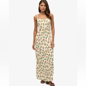 Strawberry print slip dress